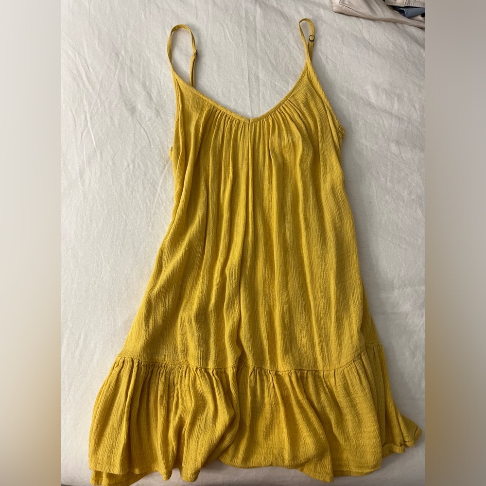Cute little yellow babydoll mini dress